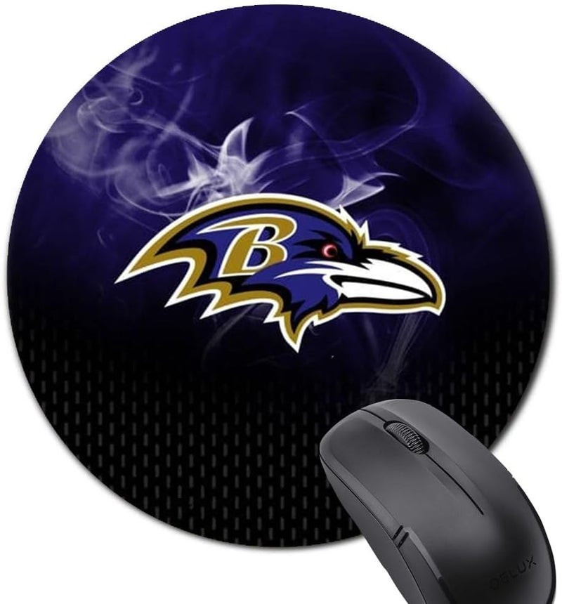 ZYJTEK Sports Round Mouse Pad,Gold Design Non-Slip Rubber Base Mousepad for Computers Laptop Desk,Gaming Mouse Mat for Football Fans - Image 2